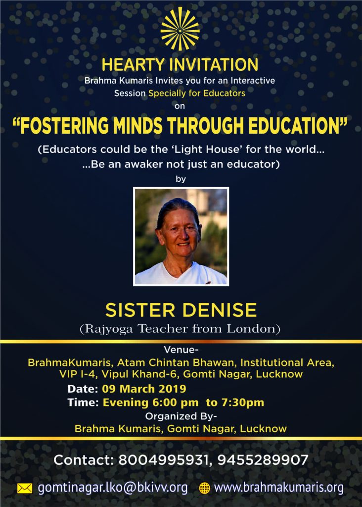 Program for ‘Educators’ “Fostering Minds through Education” by Sister BK Denise